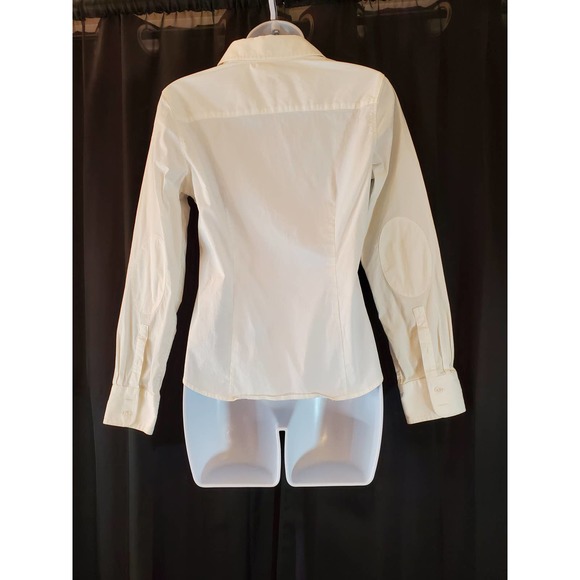 Talbots 8P Stretch White Button-down with Elbow Patches - Picture 2 of 5